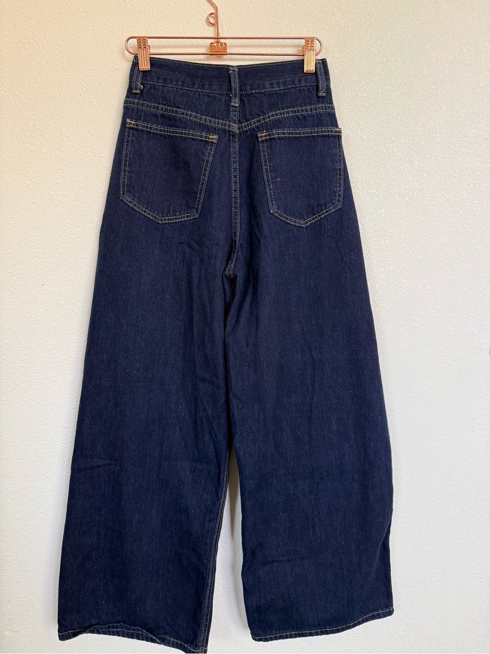 Beaularés Beau Wide Leg Jeans High Rise Dark Wash Culotte Denim Size S - Picture 5 of 12